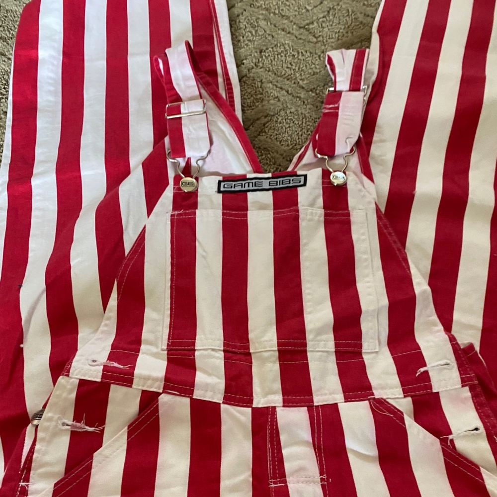 XS White and Red Gameday Bibs, Like New